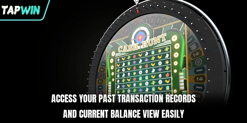 Access your past transaction records and current balance view easily