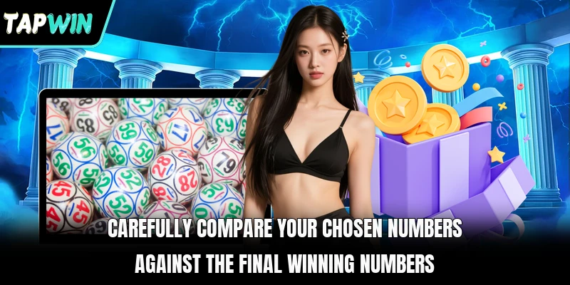 Carefully compare your chosen numbers against the final winning numbers