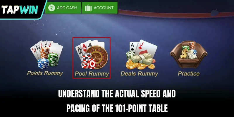 Understand the actual speed and pacing of the 101-point table