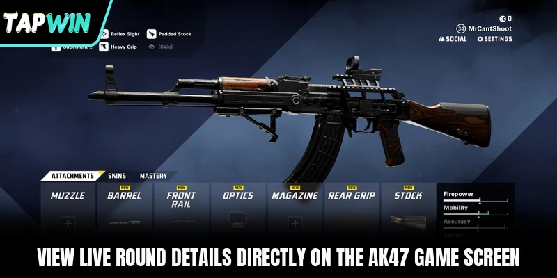 View live round details directly on the AK47 game screen